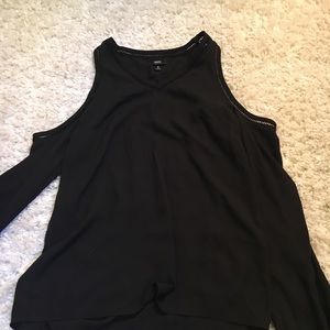 black cold shoulder top